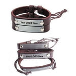 WDM201P - Leather Plate Bracelet. - WDM Promos