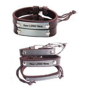 WDM201P - Leather Plate Bracelet. - WDM Promos