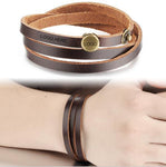 WDM202P - Leather Bracelet with button - WDM Promos