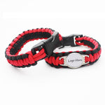 WDM204P- Paracord Survival Bracelet With EpoxyRound Identification Plate - WDM Promos