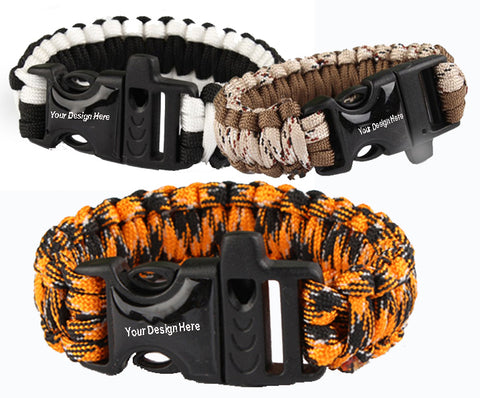 WDM205P - Paracord survival bracelet with whistle plastic buckle - WDM Promos