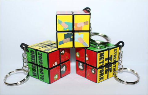Puzzle cube keychain-4 panel mini cube - WDM Promos
